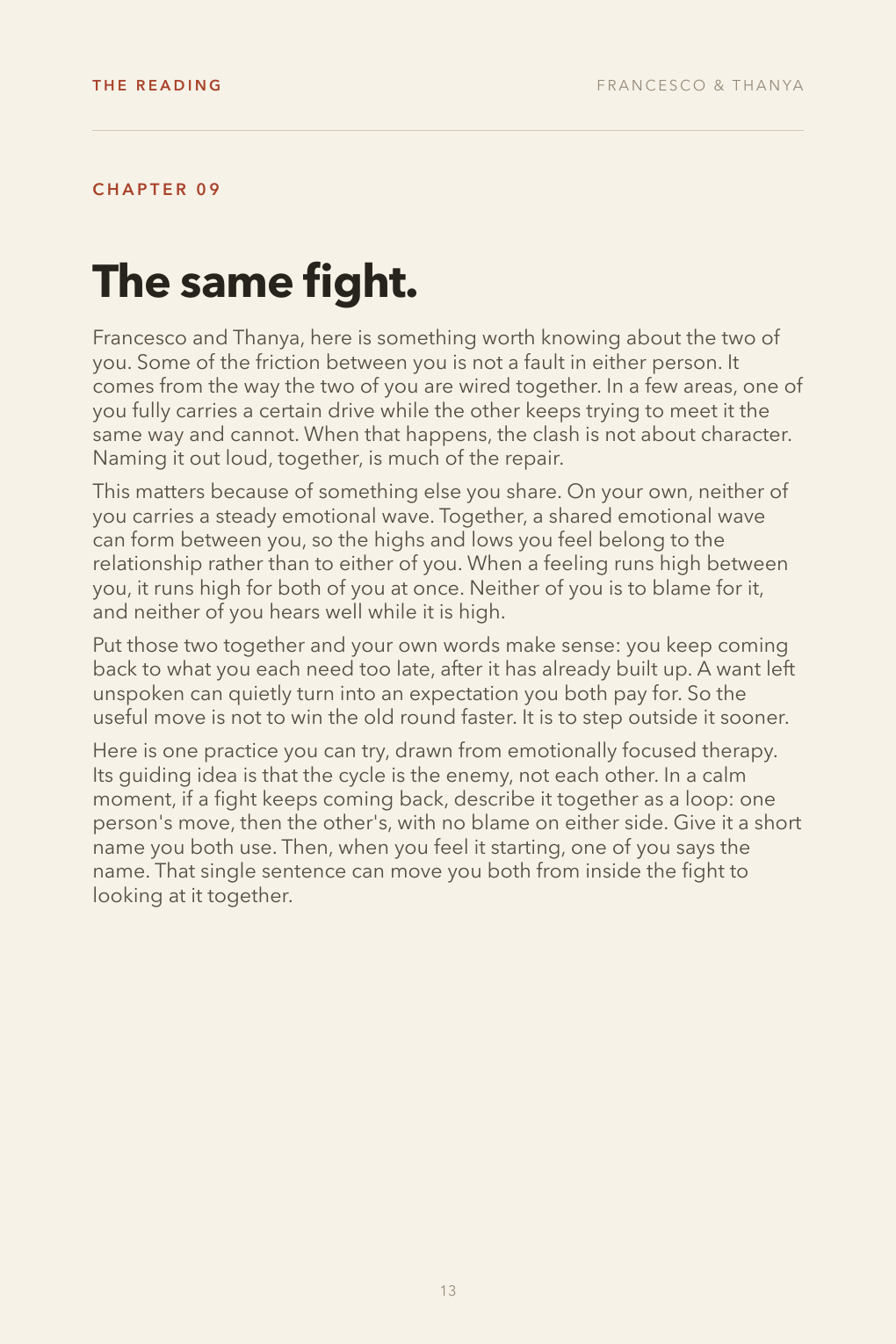 The chapter page titled The same fight